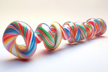 A colorful swirling candy cane shaped sculpture