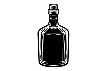 Empty liquor bottle on a white background vector art illustration