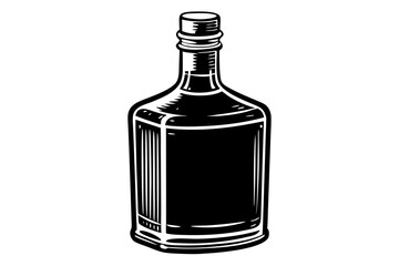 Empty liquor bottle on a white background vector art illustration