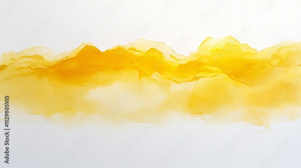 Poster brush strokes of warm yellow hues dance across a canvas, creating an abstract landscape that evokes 
