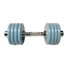 Fototapeta premium Light Blue Adjustable Dumbbell for Home Fitness, Isolated on White Background Cutout