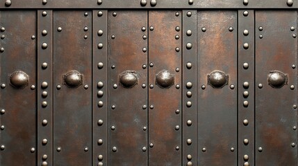 Fototapeta premium Ornate Metal Gate With Decorative Studs And Panels