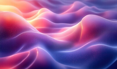 Obraz premium Futuristic Abstract Scene with Smooth Curved Shapes in Gradient Blue and Purple