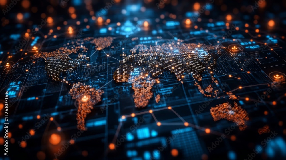 Poster global network visualization of a blockchain-based fintech platform in action