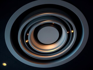 Fototapeta premium Abstract architectural ceiling vent design with a futuristic circular pattern, resembling a turbine or mechanical structure, perfect for backgrounds, industrial themes, and modern interior details