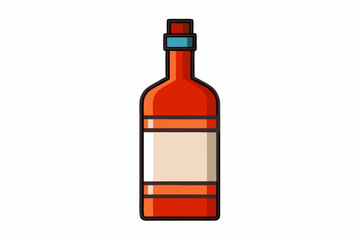 Empty liquor bottle on a white background vector art illustration