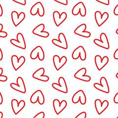 Hearts Seamless Pattern. Valentine's Day Background.