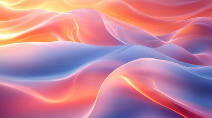 Obraz premium Abstract Minimalist Three-Dimensional Design Soft Pastel Colors Serene Flowing Curves