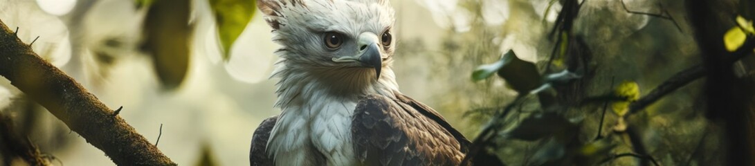 Obraz premium Majestic Philippine Eagle perched on a tree branch