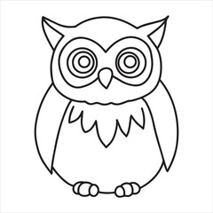  Owl silhouette line art illustration.