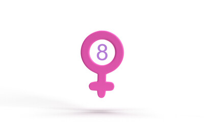Sign symbol 8 eight number date day march month international object pink red orange color sex icon lady female woman girl her lady human right cancer beautiful feminism happy support help fight wc