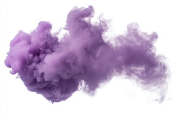 Fototapeta premium Abstract Lavender Ink Cloud Swirling in White Background Artistic Purple Smoke Design