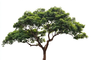 Isolated Lush Green Tree on White Background: A Vibrant Image of Nature's Majesty