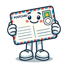 postcard cartoon character with stamp