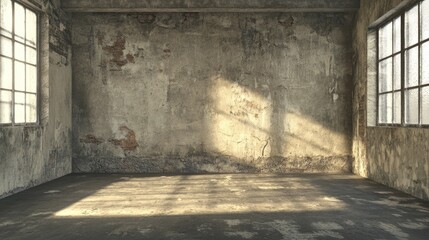 Obraz premium old building room stone space frame concrete place 3D wall realistic background architecture Concrete element floor wall cement concret design wall interior background rendering floor textured room