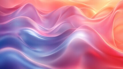 Obraz premium Abstract Minimalist Design Soft Pastel Colors Flowing Curves 3D Render