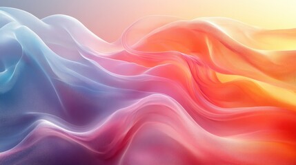 Obraz premium Abstract Minimalism Curved Glass Design Soft Pastel Colors 3D Render