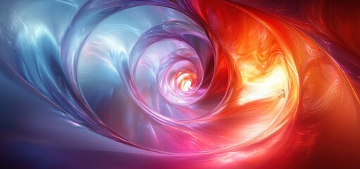 Iridescent Abstract Spiral Background 3D Render Colorful Modern Design