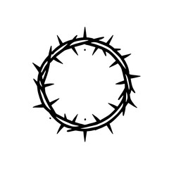 thorns circle round frame vector isolated