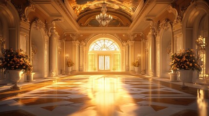 Obraz premium Opulent Luxury entrance art hall. New indoor.