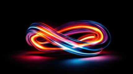 Abstract infinity symbol with vibrant light trails
