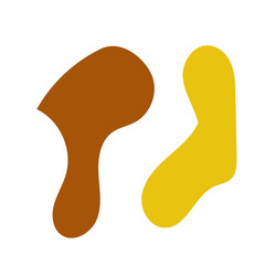Brown yellow abstract shapes vectors decoration 