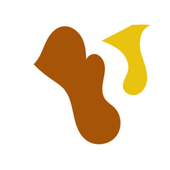 Brown yellow abstract shapes vectors decoration 