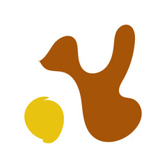 Brown yellow abstract shapes vectors decoration 