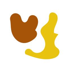 Brown yellow abstract shapes vectors decoration 