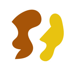 Brown yellow abstract shapes vectors decoration 