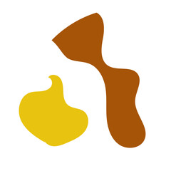 Brown yellow abstract shapes vectors decoration 