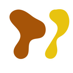 Brown yellow abstract shapes vectors decoration 