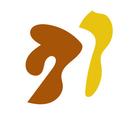 Brown yellow abstract shapes vectors decoration 