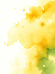 Obraz premium Watercolor splashes in refreshing yellow and green tones, abstract art, colorful backdrop, summer, nature-inspired