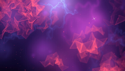 Abstract Pink Nebula With Geometric Forms