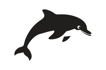 Fototapeta premium Dolphin cartoon fish silhouette image vector art illustration