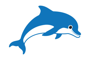 Obraz premium Dolphin cartoon fish vector image isolated on a white background