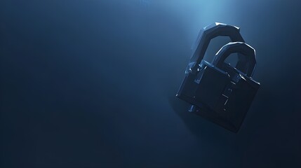 Low Poly Lock with Blue Background.