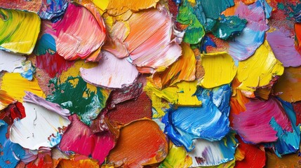 Fototapeta premium palette knife textured painting abstract background art Detailed texture of brush strokes Abstract Colorful artwork oi dabs paint