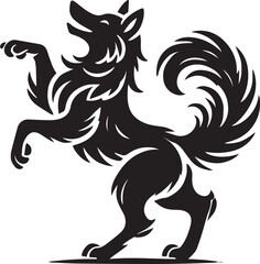 Fototapeta premium A playful wolf silhouette with a tilted head black vector