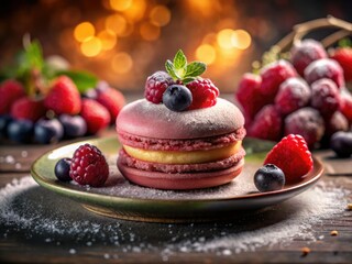Silhouette macarons: delicate jam-filled pastries, bursting with berry sweetness.
