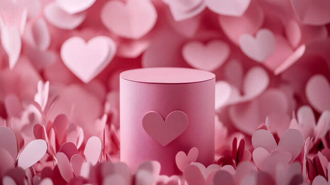 Romantic pink heart theme for Valentine's Day celebration and decoration ideas