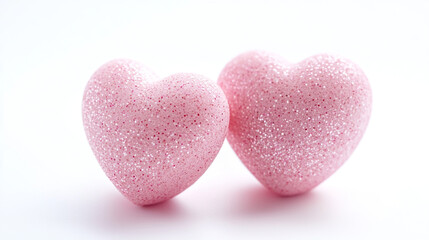 Decorative pink hearts symbolizing love on Valentine's Day celebration