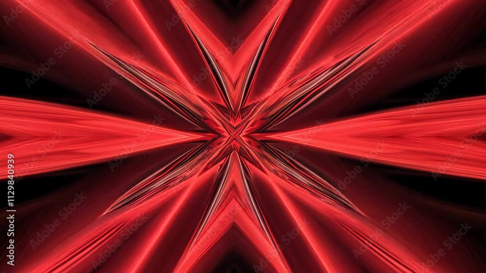 Aufkleber Abstract red geometric pattern with sharp edges, futuristic digital art concept