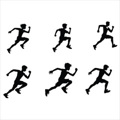 Vector Silhouette Of Running Man