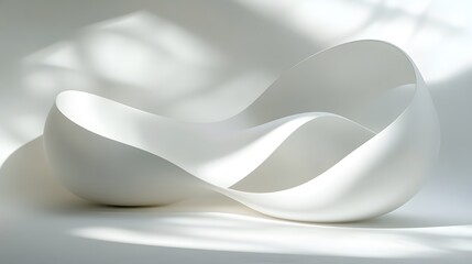 Abstract White Sculptures Intertwined Gracefully
