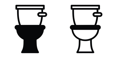 Toilet Icon Collection. Vector toilet male or female Restroom For Urination. Vector Illustration.