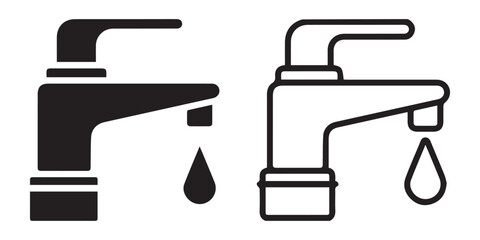 Water Tap Icon. Faucet Icon Illustration. Close the Faucet by Hand.