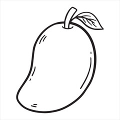 Mango silhouette line art illustration.