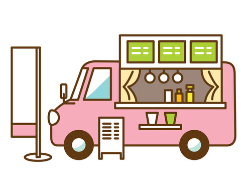 recommend clip art: シンプルでかわいいキッチンカーのイラスト